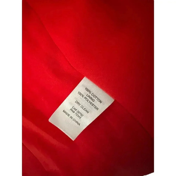 Rachel Zoe Women Red Long Sleeve Fringe Edges Tweed Blazer Pea coat Size Small - Picture 3 of 5